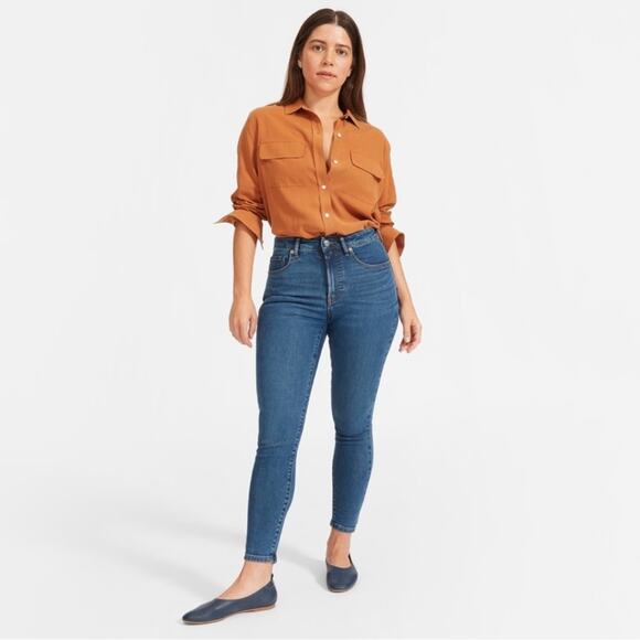 Everlane Custom The Curvy High Rise Skinny Jean Two Tone Bleached | 31 - Picture 5 of 5